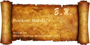 Bontos Marót névjegykártya